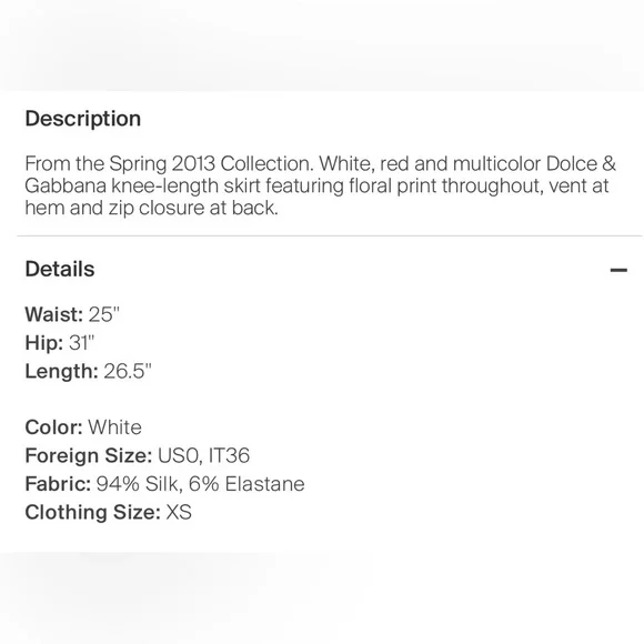 DOLCE & GABBANA Floral Print Knee-Length Pencil Skirt - Sz US 0 / IT 36 - Picture 11 of 11